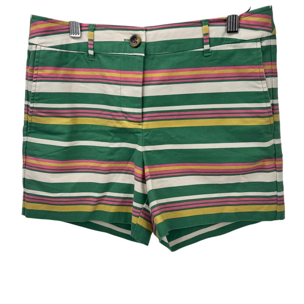 Boden Shorts‎ Womens 4 (29x4 ACTUAL) Green Pink Yellow Coastal Stripe + Pockets